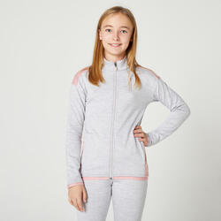 Survêtement enfant synthétique respirant - S500 gris chiné clair et rose