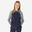 Warme ademende hoodie met rits voor meisjes S500 marineblauw en lichtgrijs