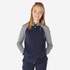 Warme ademende hoodie met rits voor meisjes S500 marineblauw en lichtgrijs