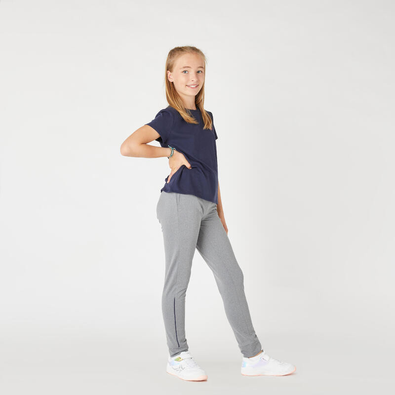 Pantalon de trening S500 Călduros și respirant educație fizică gri fete 