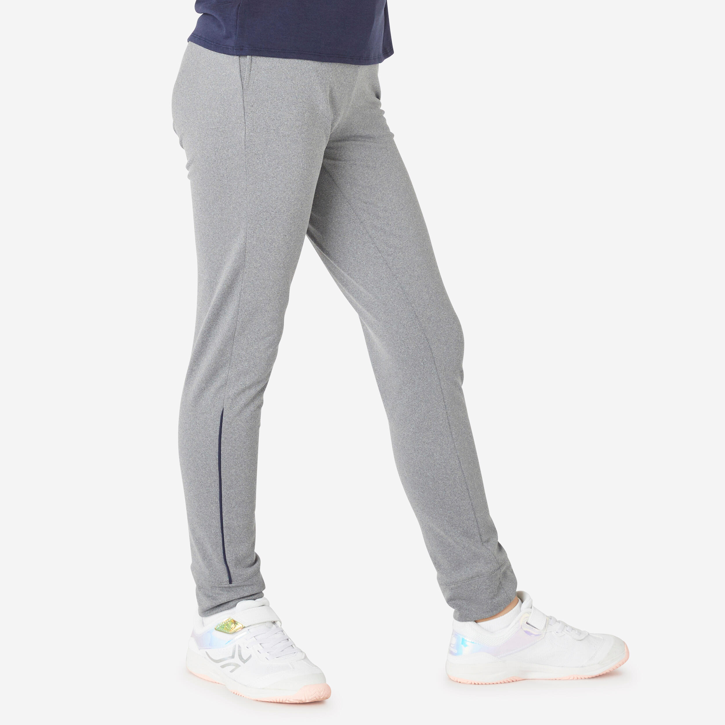 Pantalon de trening S500 Călduros și respirant educație fizică gri fete