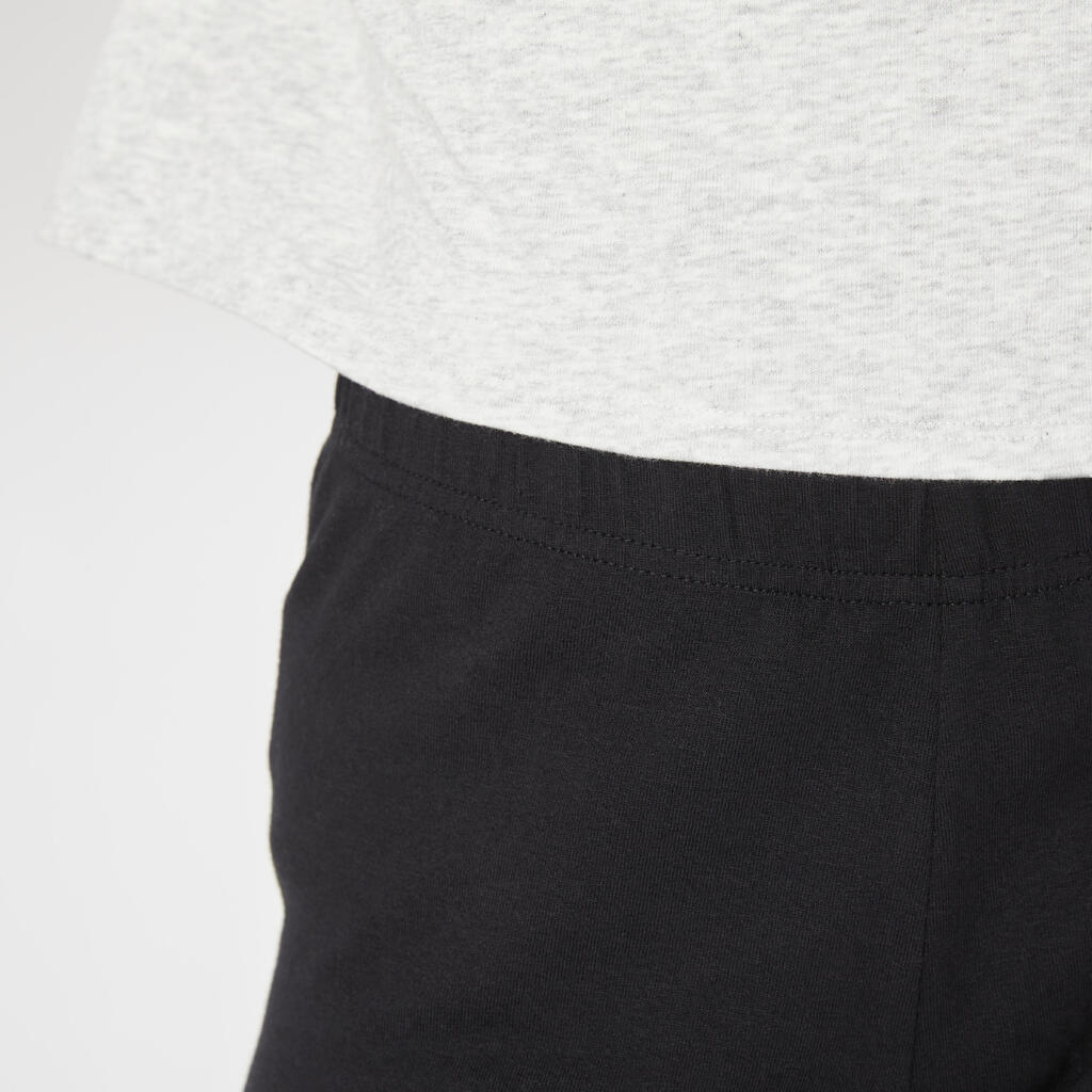Short multisport court coton fille, noir