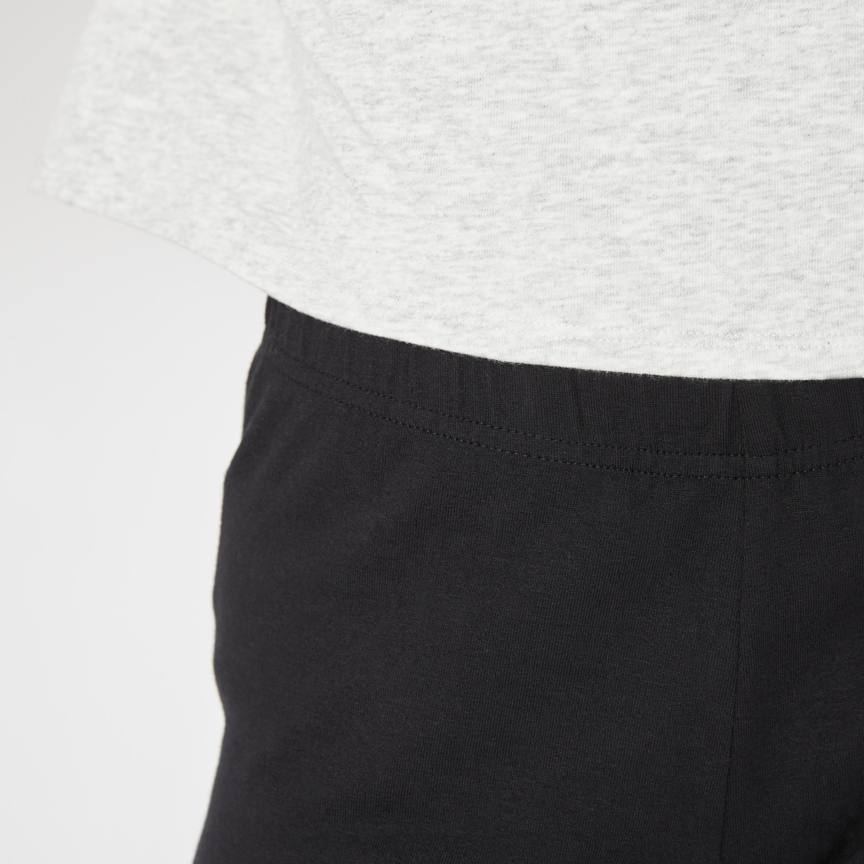 Girls' Basic Cotton Shorts - Black 3/4