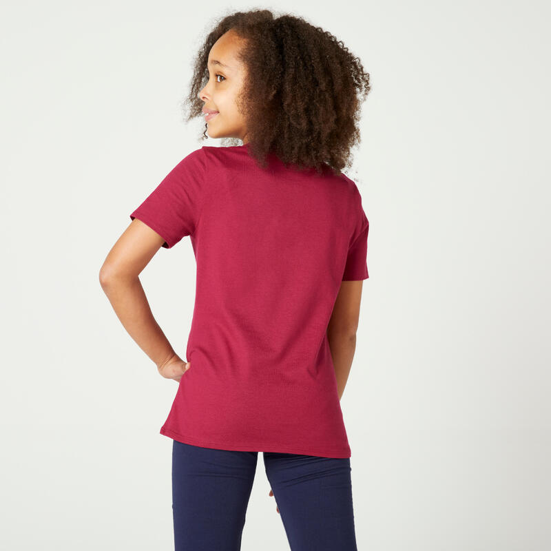 T-shirt coton enfant basique bordeaux imprimé