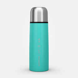 0.4 L stainless steel isothermal flask with cup for hiking - turquoise