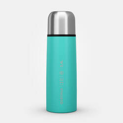 0.4 L stainless steel isothermal flask with cup for hiking - turquoise