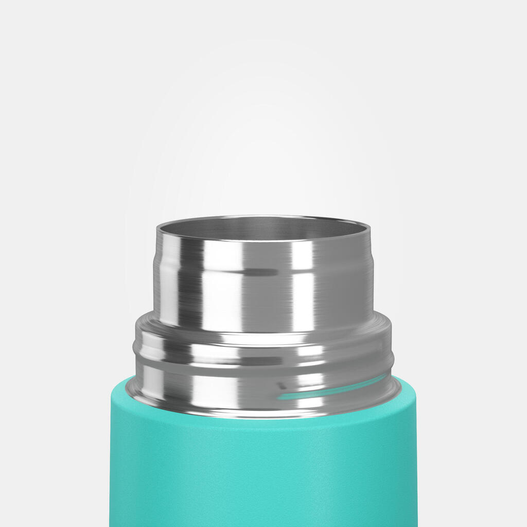 0.4 L stainless steel isothermal flask with cup for hiking - turquoise