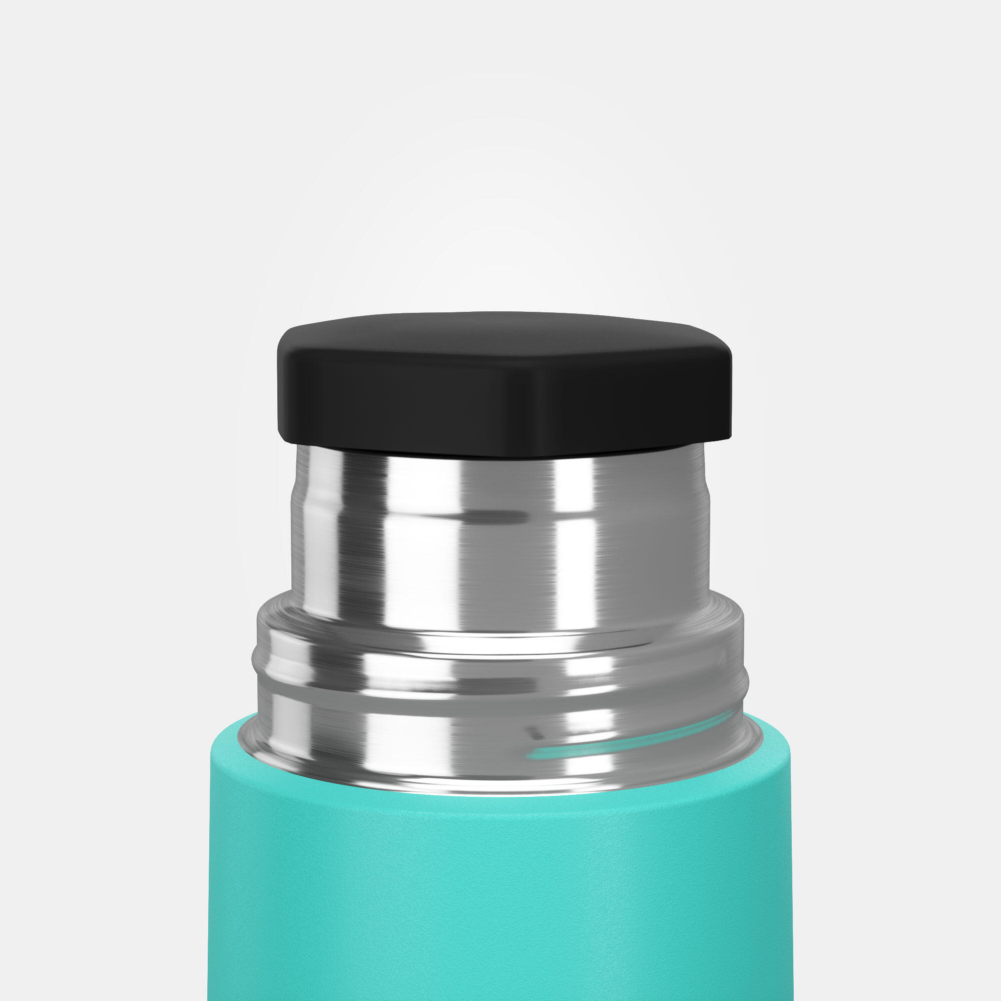0.4 L stainless steel isothermal flask with cup for hiking - turquoise 5/10