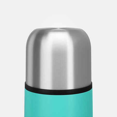 0.4 L stainless steel isothermal flask with cup for hiking - turquoise