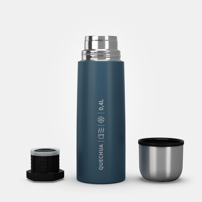 Thermos inox 0,4L azzurro con bicchiere