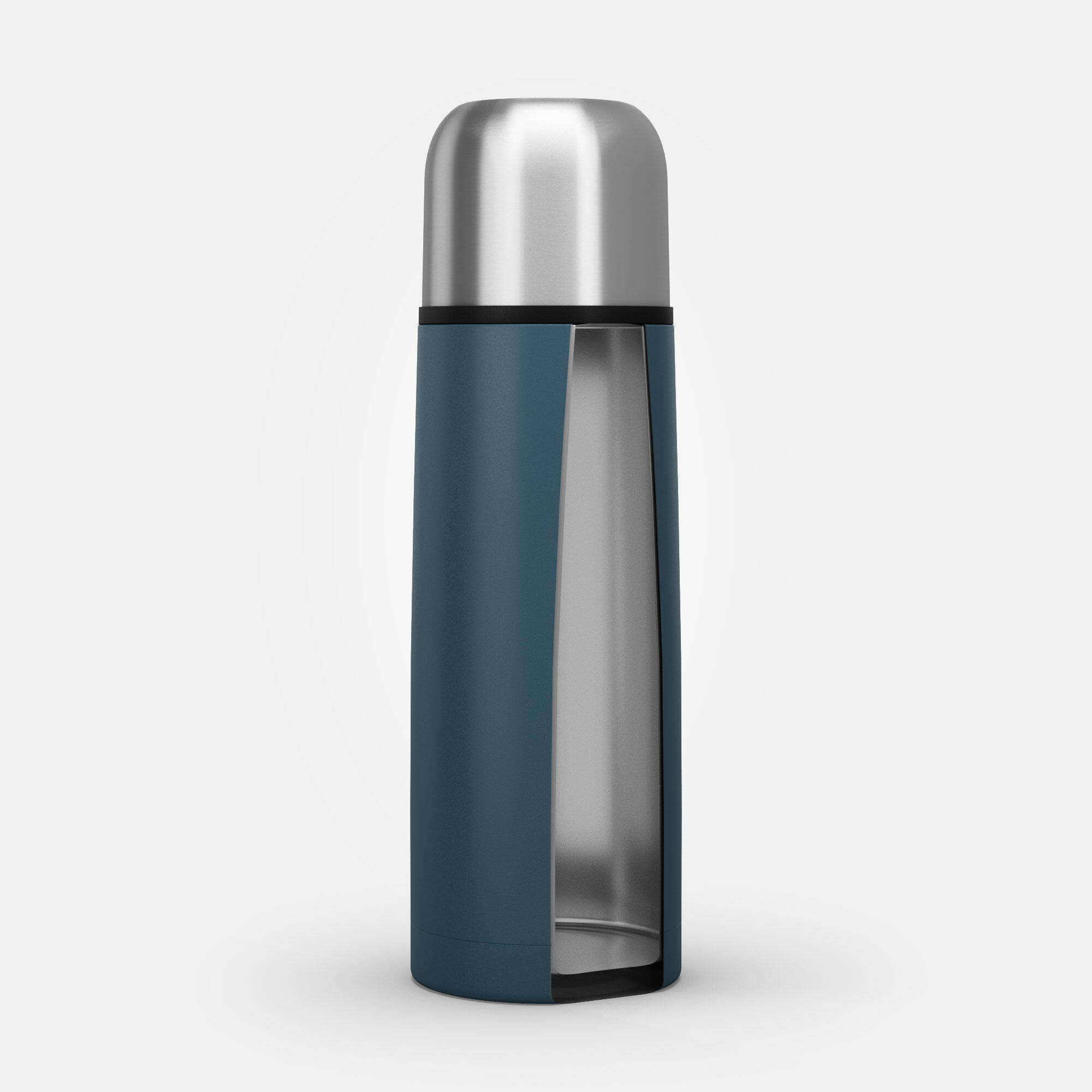 Thermosfles met beker voor wandelen rvs 0,4 l blauw 13/13