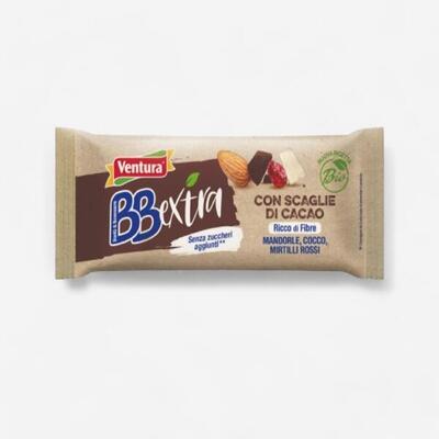 Barretta frutta secca BB Extra Ventura cocco cacao mandorle mirtilli fibre