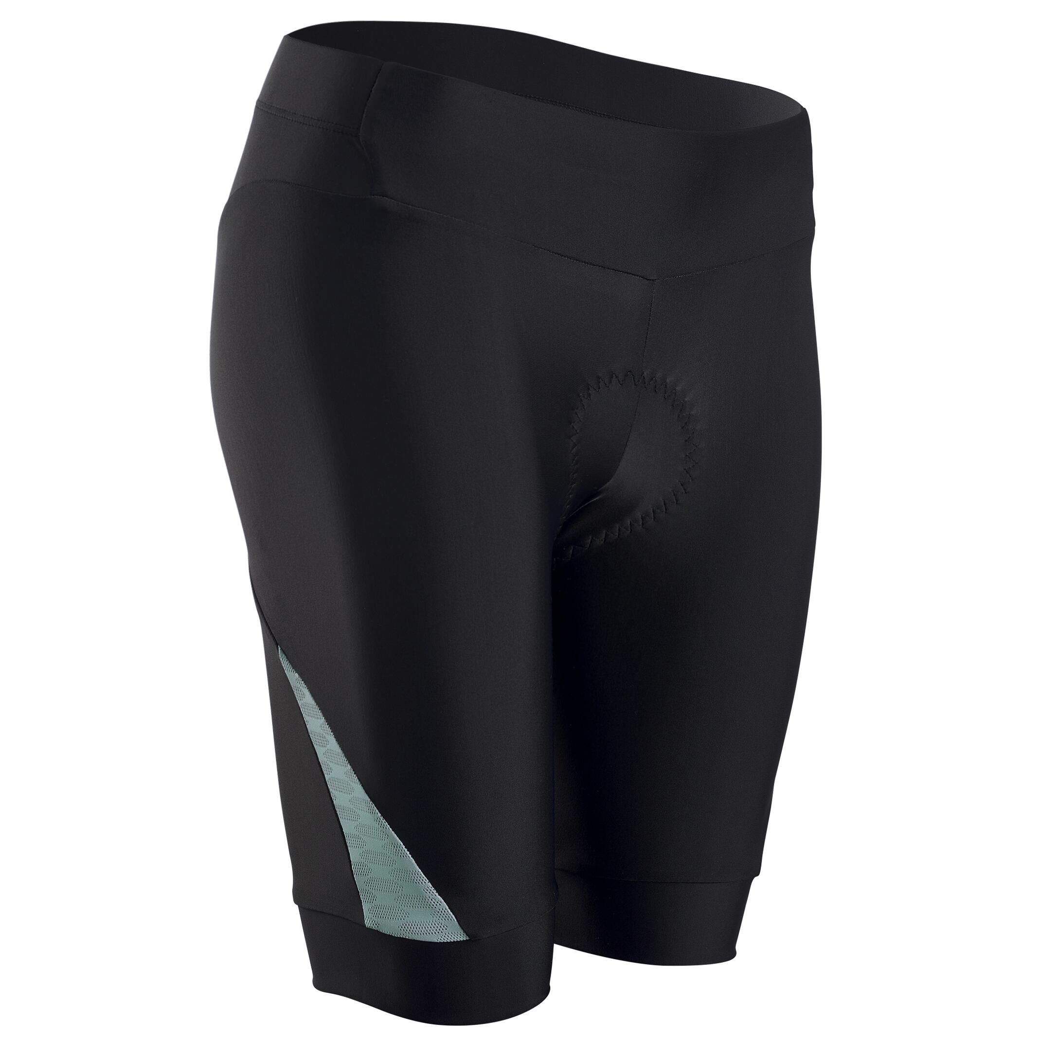 VAN RYSEL Women's Bibless Summer Road Cycling Shorts Discover - Black/Mint