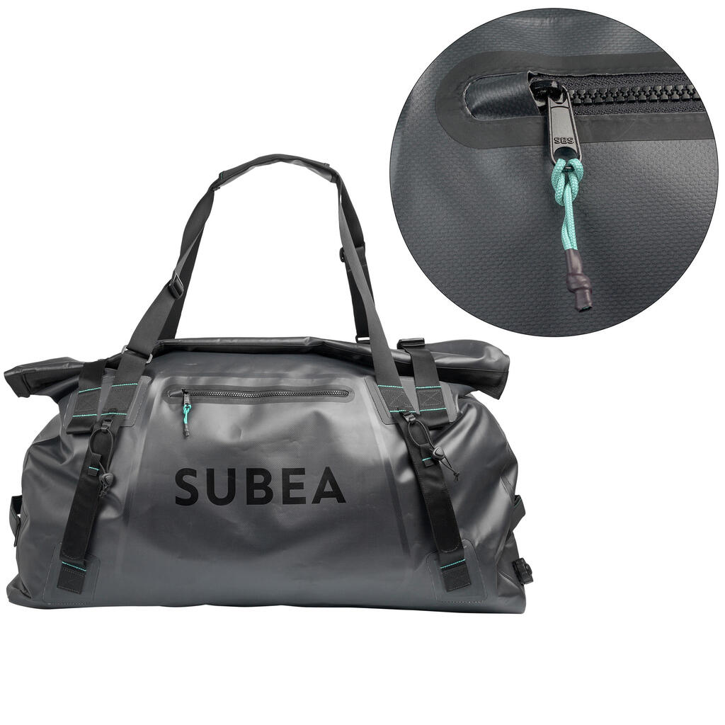 Diving bag watertight IPX6 100 L black grey