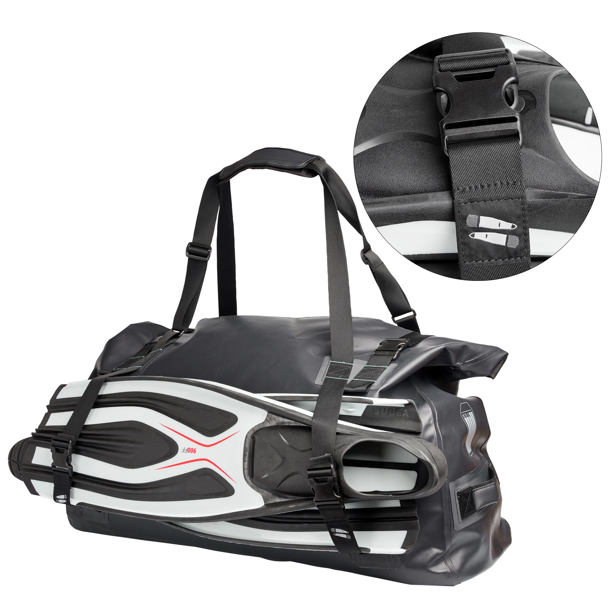 Diving bag watertight IPX6 100 L black grey 7/8