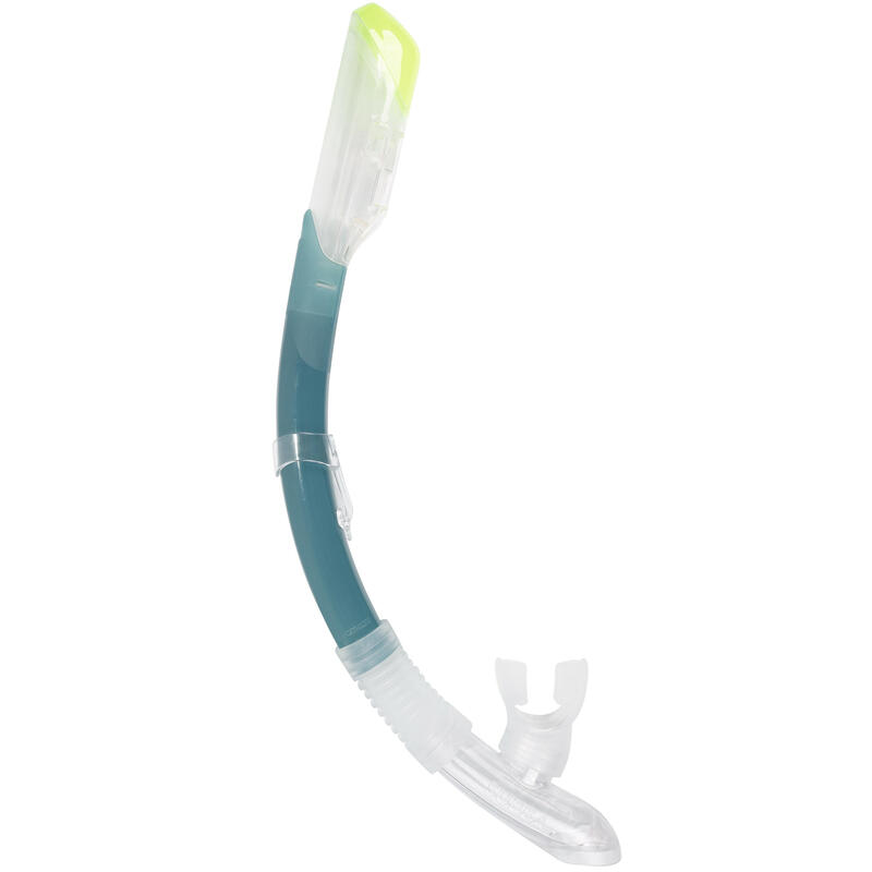 DRY TOP Adult Snorkel SUBEA SNK 540 - grey blue and neon yellow