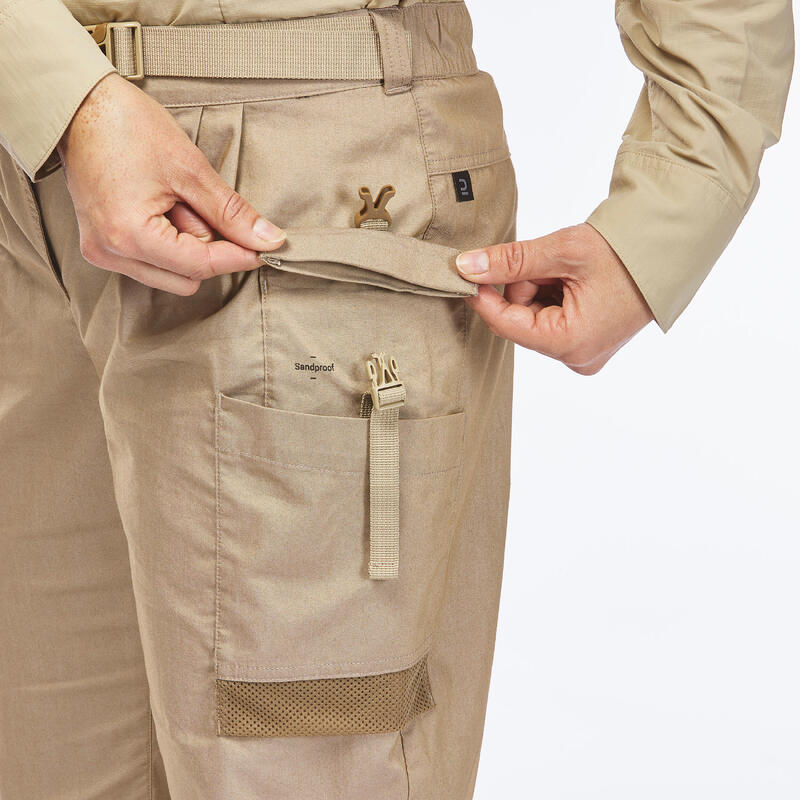 Pantalón trekking desierto anti-UV DESERT 900 beige Mujer 