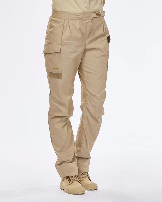 Women's Desert Trekking Anti-UV Trousers Desert 900 -  beige