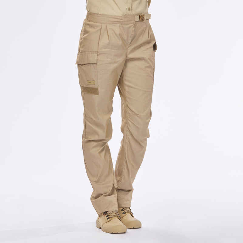 Pantalón trekking desierto anti-UV DESERT 900 beige Mujer 