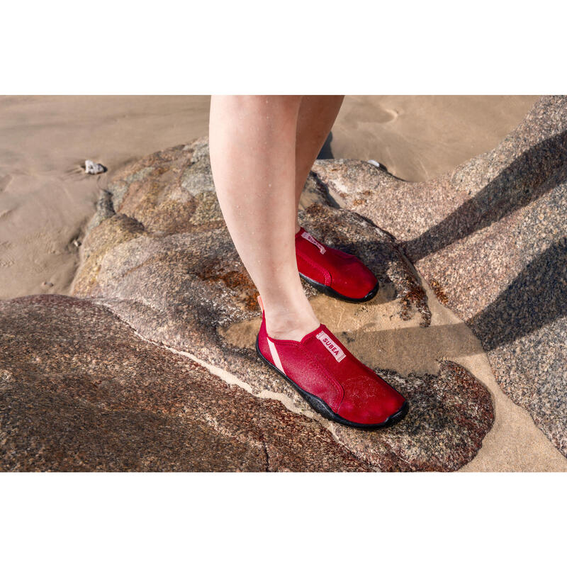 Chaussures aquatiques élastiques Adulte - Aquashoes 120 Rouge