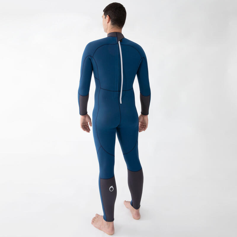 Neopreen wetsuit voor heren 3 mm SCD 500 blauwgrijs