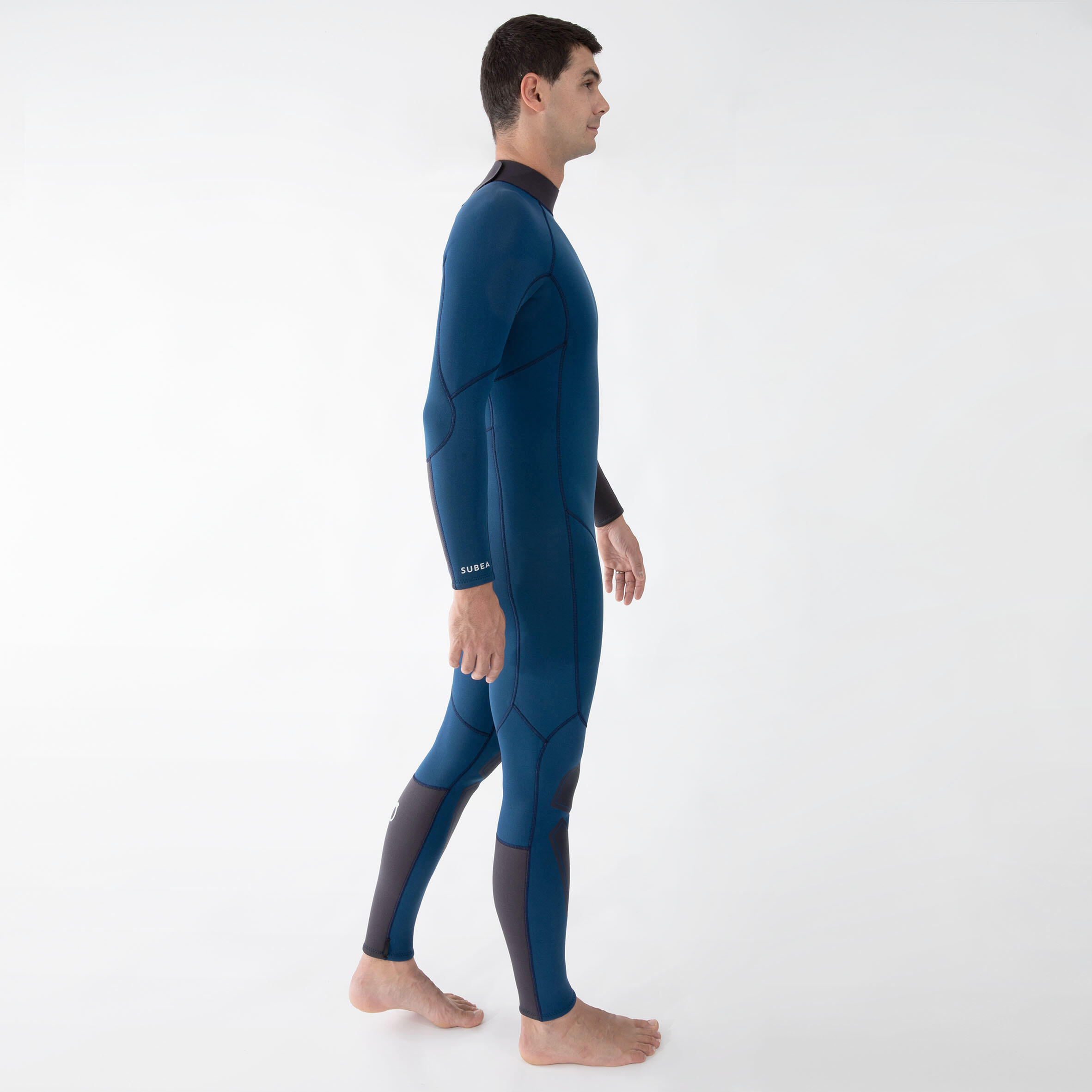 Men's diving wetsuit 3 mm neoprene SCD 500 turquin blue 2/8
