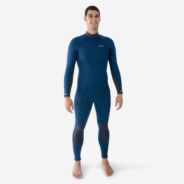 Men's diving wetsuit 3 mm neoprene SCD 500 turquin blue SUBEA Decathlon