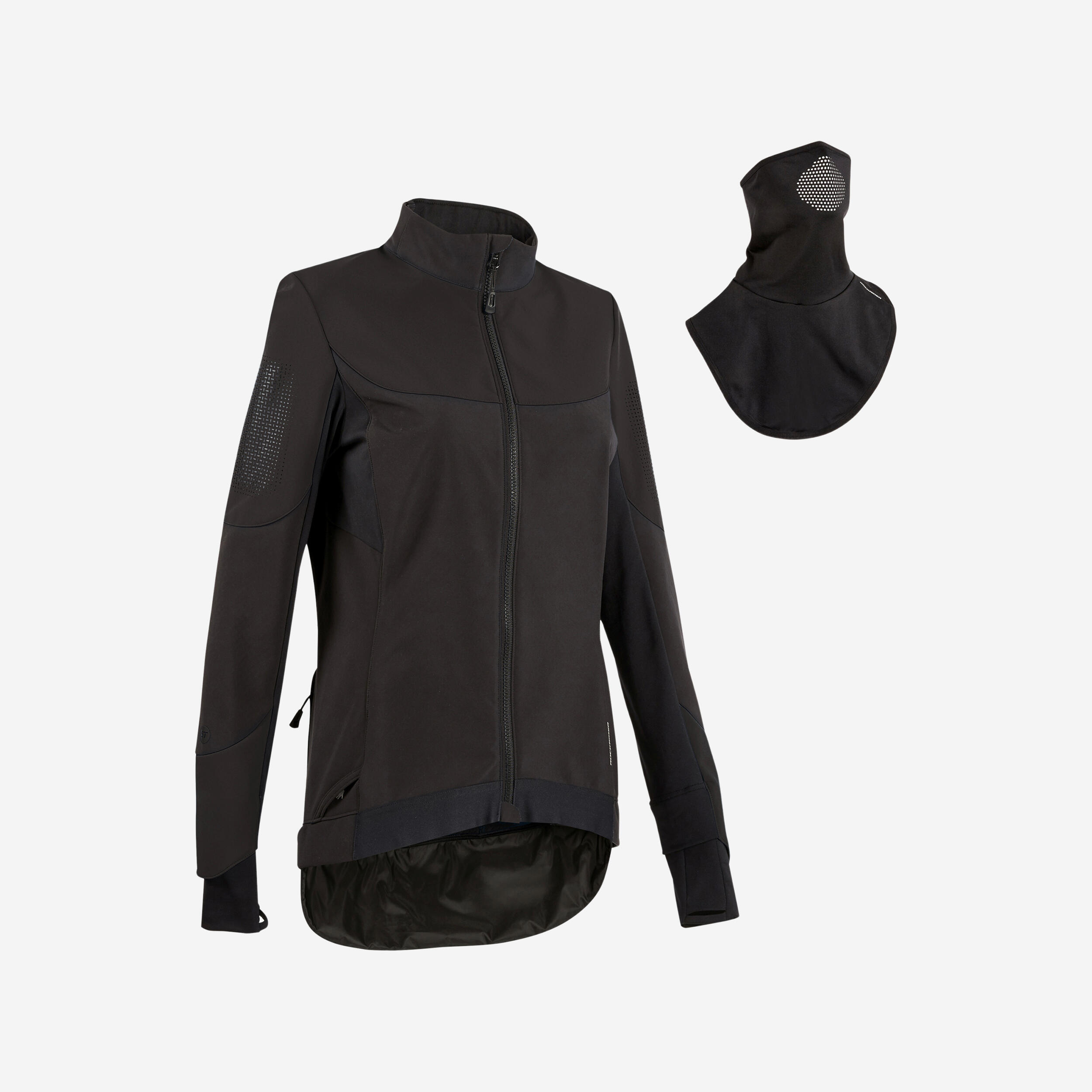 WOMEN'S BLACK MOUNTAIN BIKE WINTER JACKET