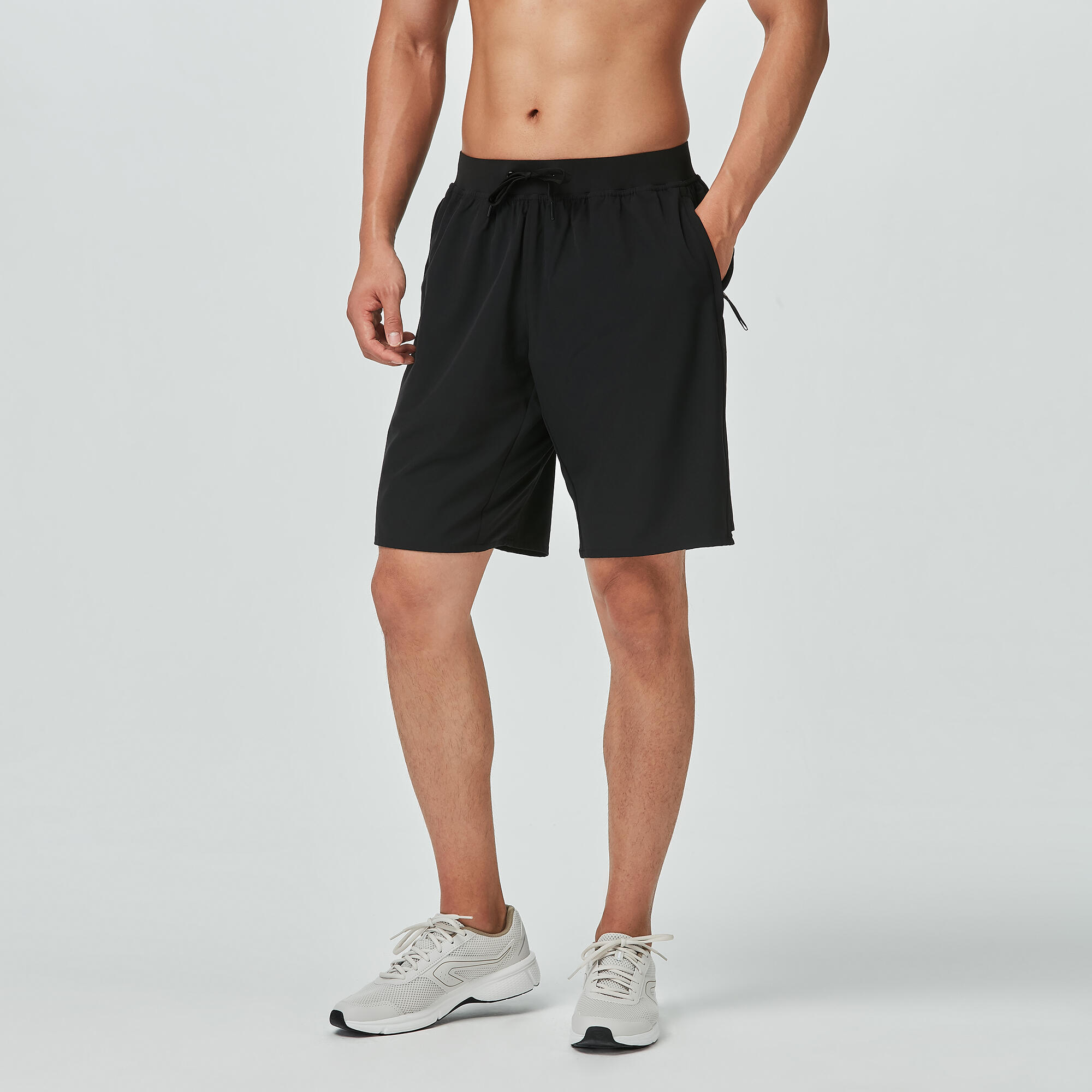 Men Fitness Cardio Training Shorts, Black - Image 15