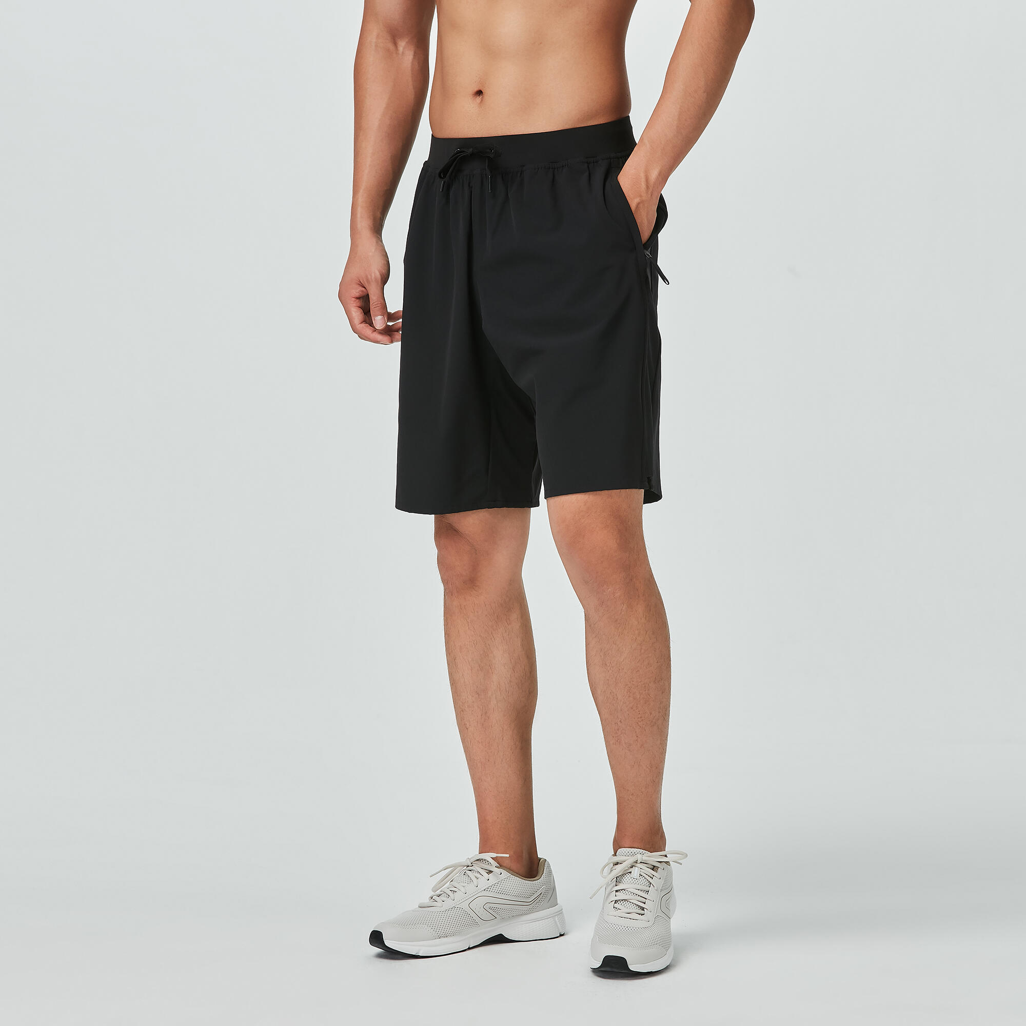 Men Fitness Cardio Training Shorts, Black - Image 16