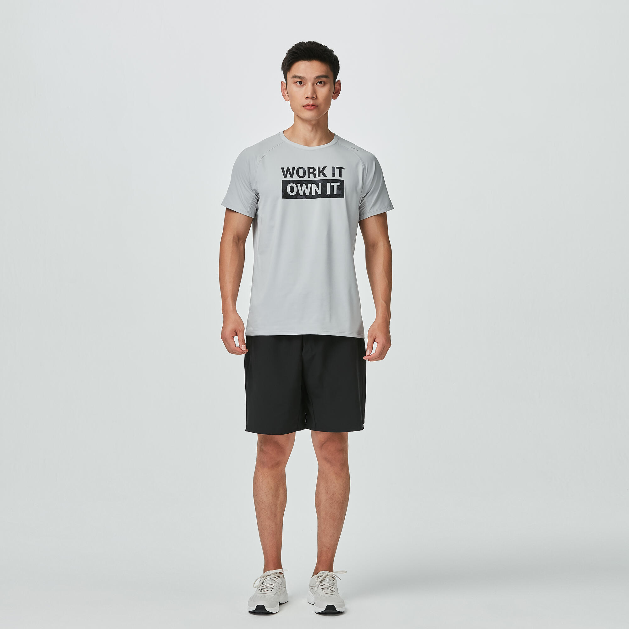 Pantaloneta de fitness con bolsillos para Hombre Domyos 500 - Negro 3/6