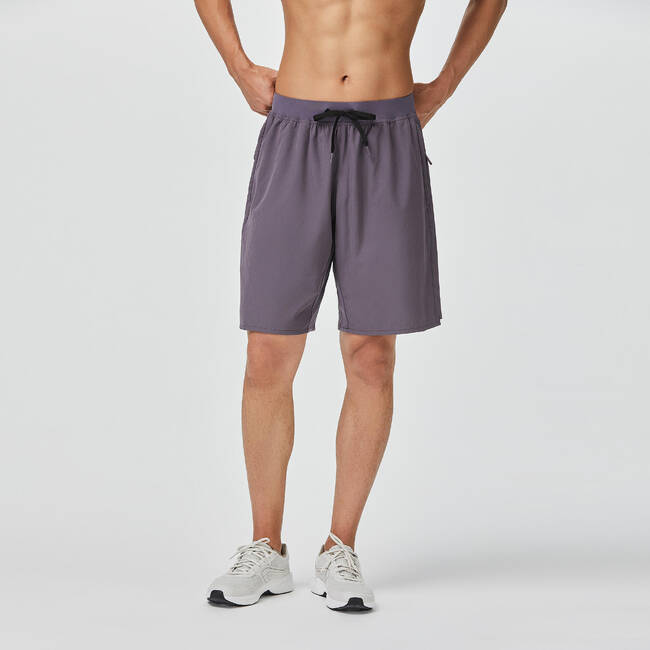 Men Sports Gym Shorts With Zip Pocket Black