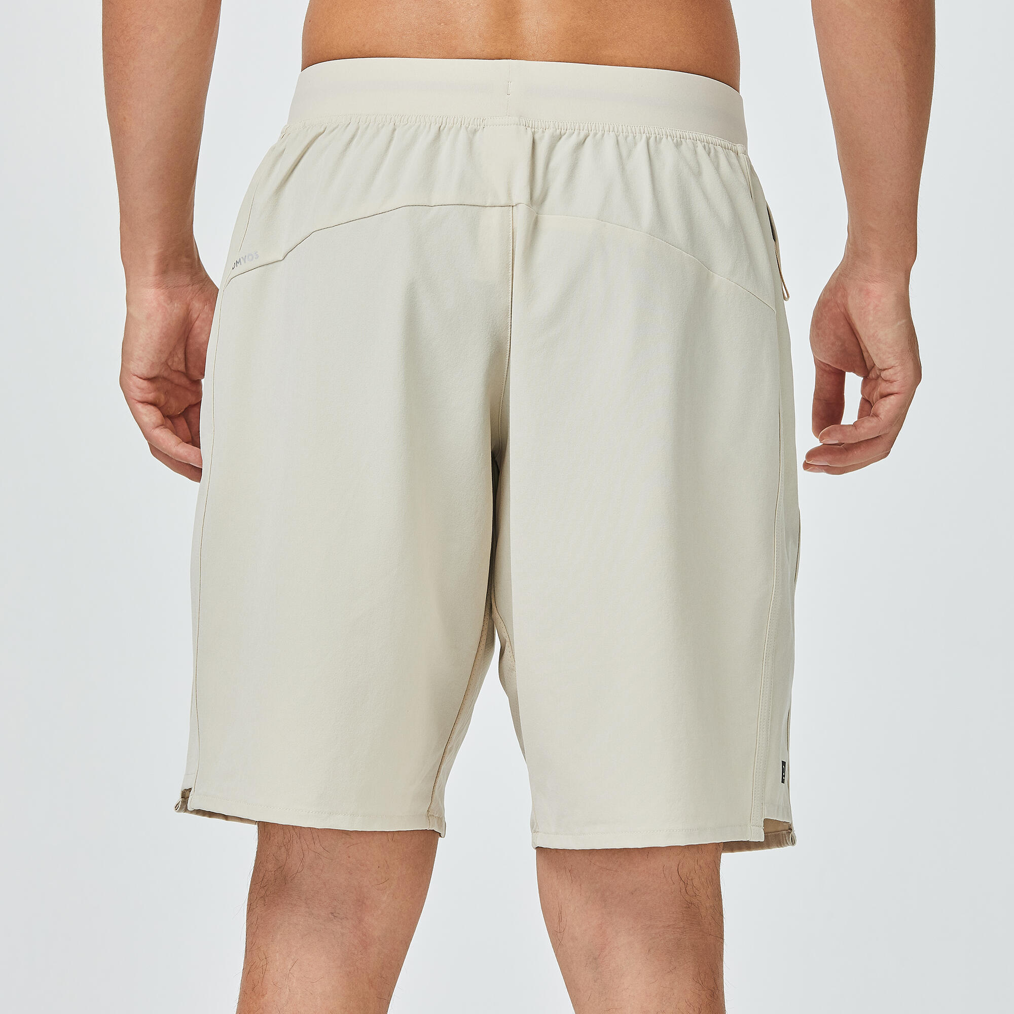 Men's Zip Pocket Breathable Fitness Shorts - Beige 8/9