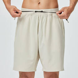 Men's Zip Pocket Breathable Fitness Shorts - Beige