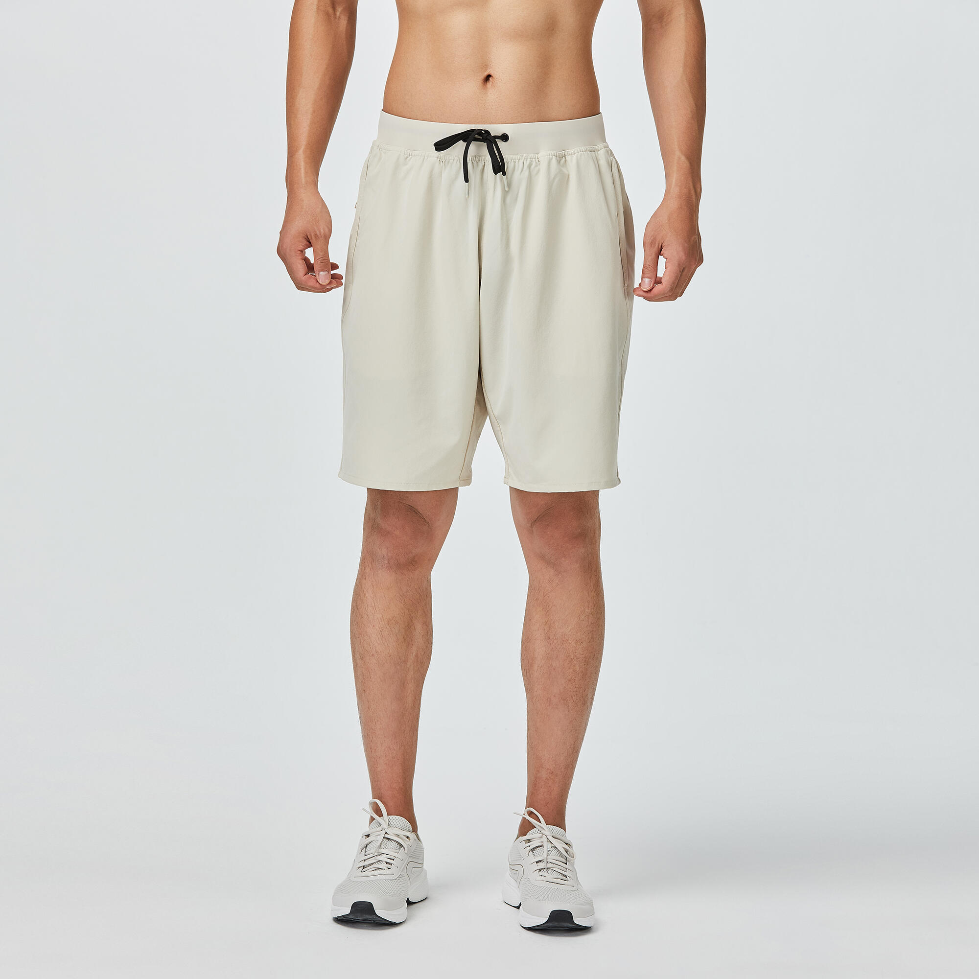 DOMYOS Men's Zip Pocket Breathable Fitness Shorts - Beige