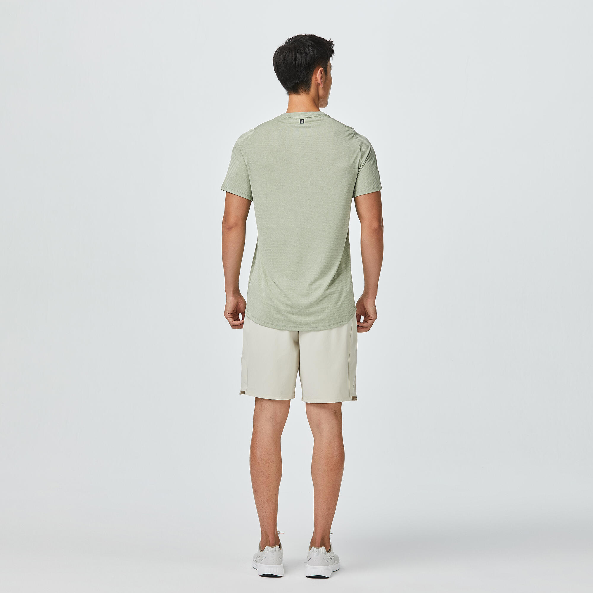 Men's Zip Pocket Breathable Fitness Shorts - Beige 3/9