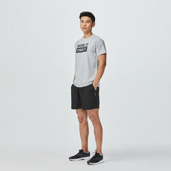 Short de fitness basic respirant homme - noir