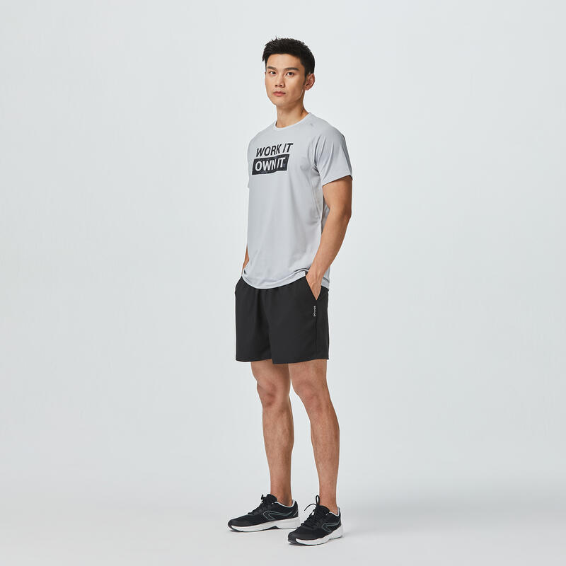 Short de fitness basic respirant homme - noir