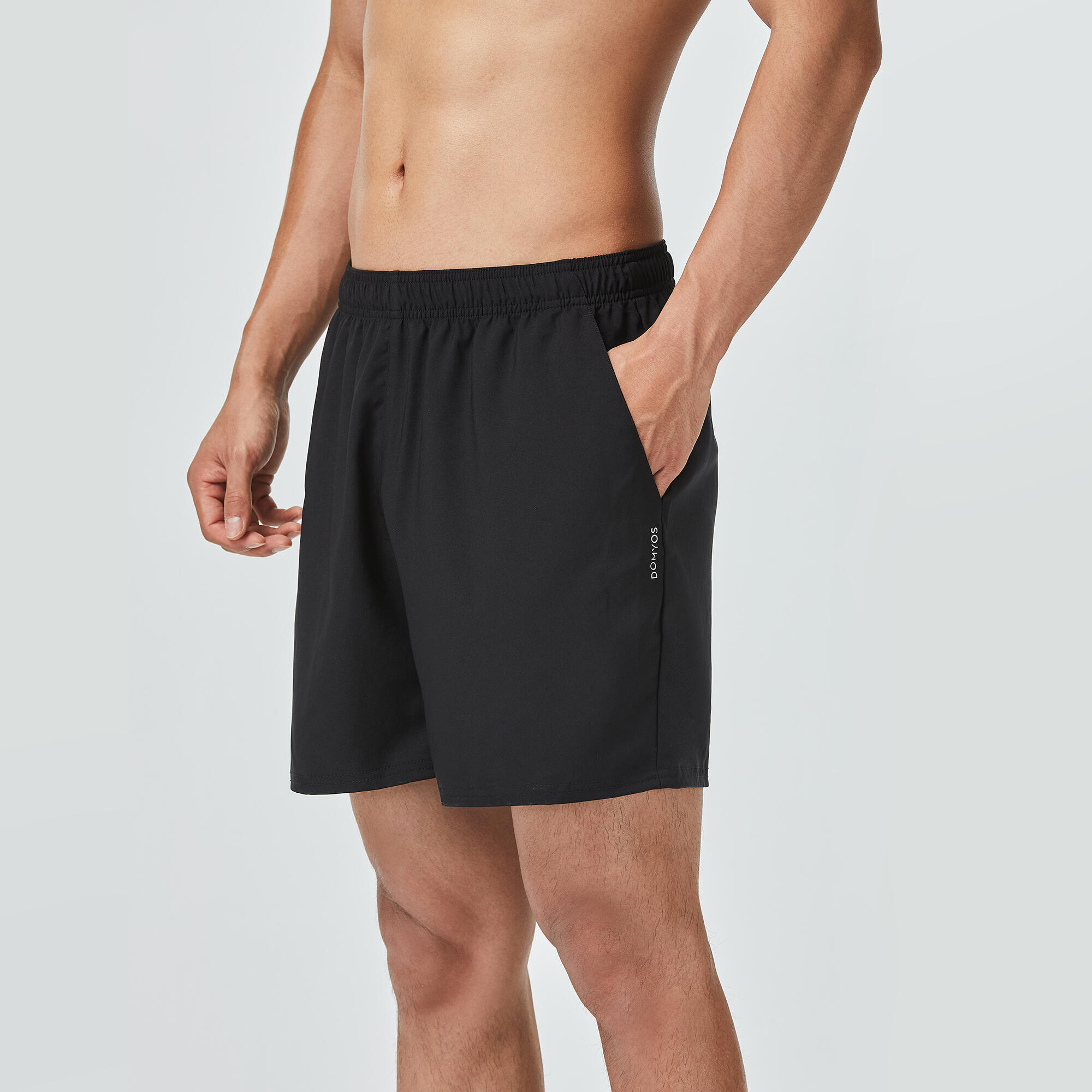 Short fitness pantalón corto chándal Hombre Domyos FST 100 negro 4/6