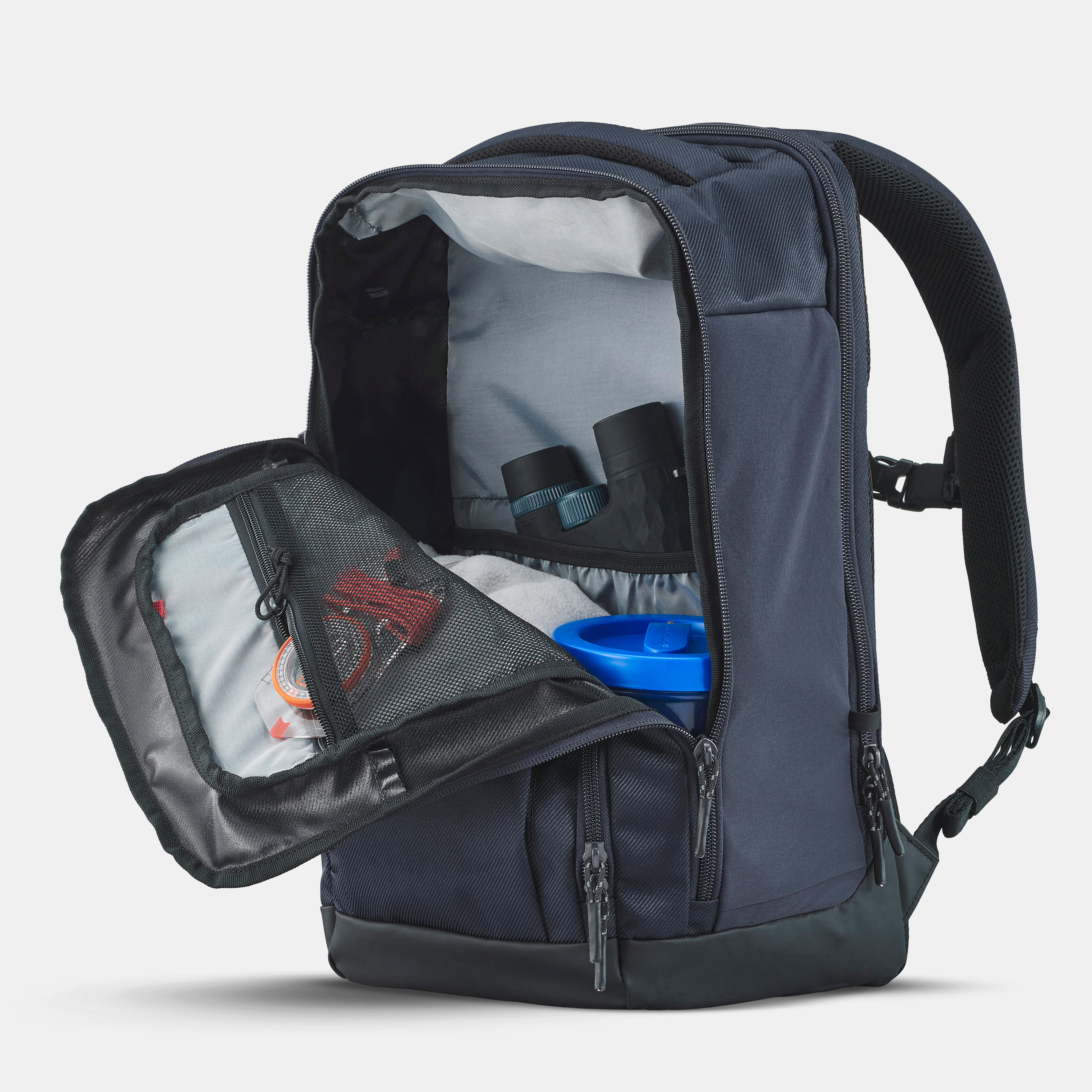Multi-pocket hiking backpack 23 L, Escape 500 - Blue