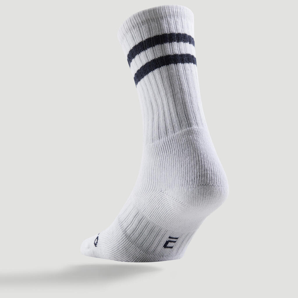 High Tennis Socks RS 500 Tri-Pack - White