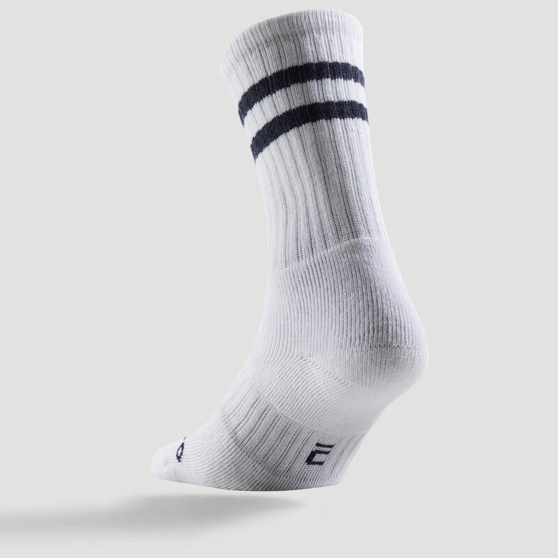 Vysoké tenisové ponožky RS500 retro 3 páry bílé
