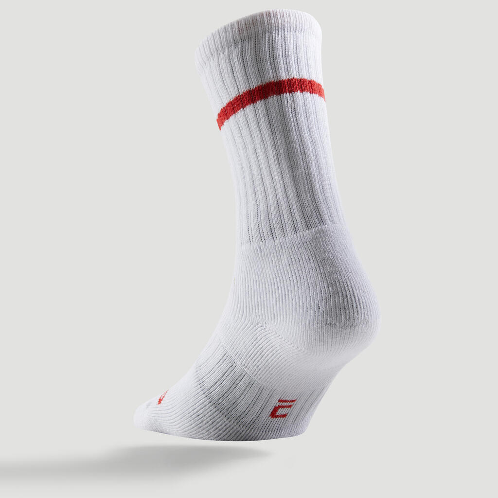 High Tennis Socks RS 500 Tri-Pack - White