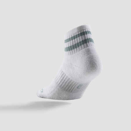 Mid Tennis Socks RS 500 Tri-Pack - Glossy White