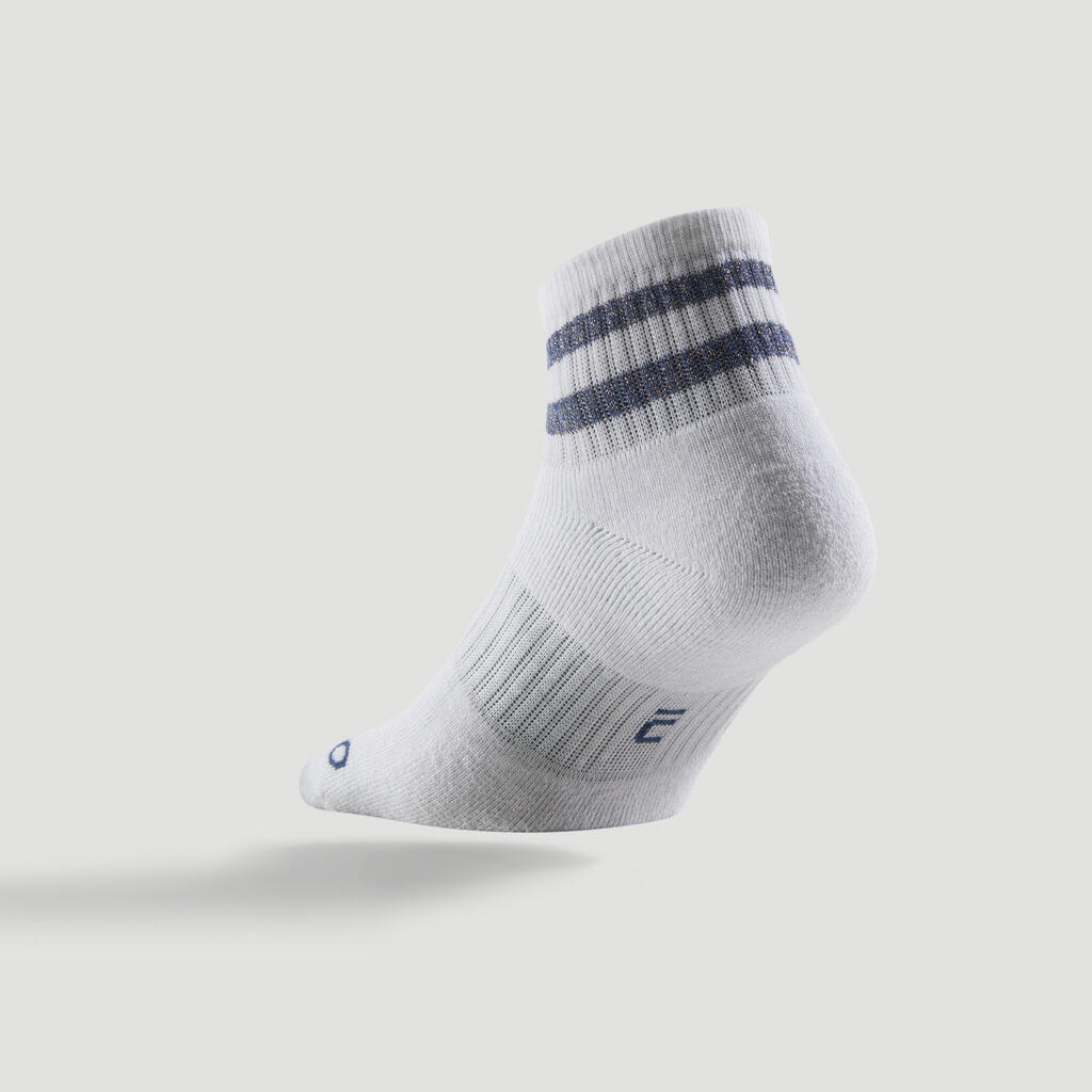 Tenisové ponožky RS 500 stredné 3 páry biele