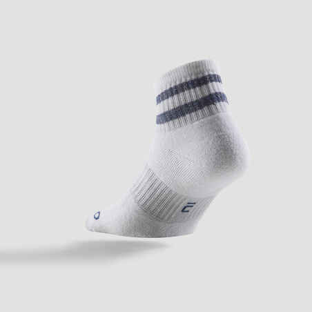 Mid Tennis Socks RS 500 Tri-Pack - Glossy White