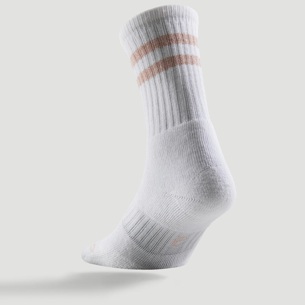 High Tennis Socks RS 500 Tri-Pack - White