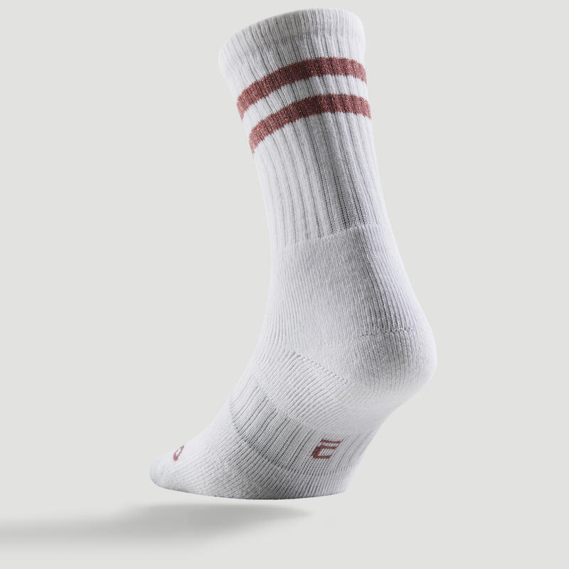 Vysoké tenisové ponožky RS500 3 páry bílé