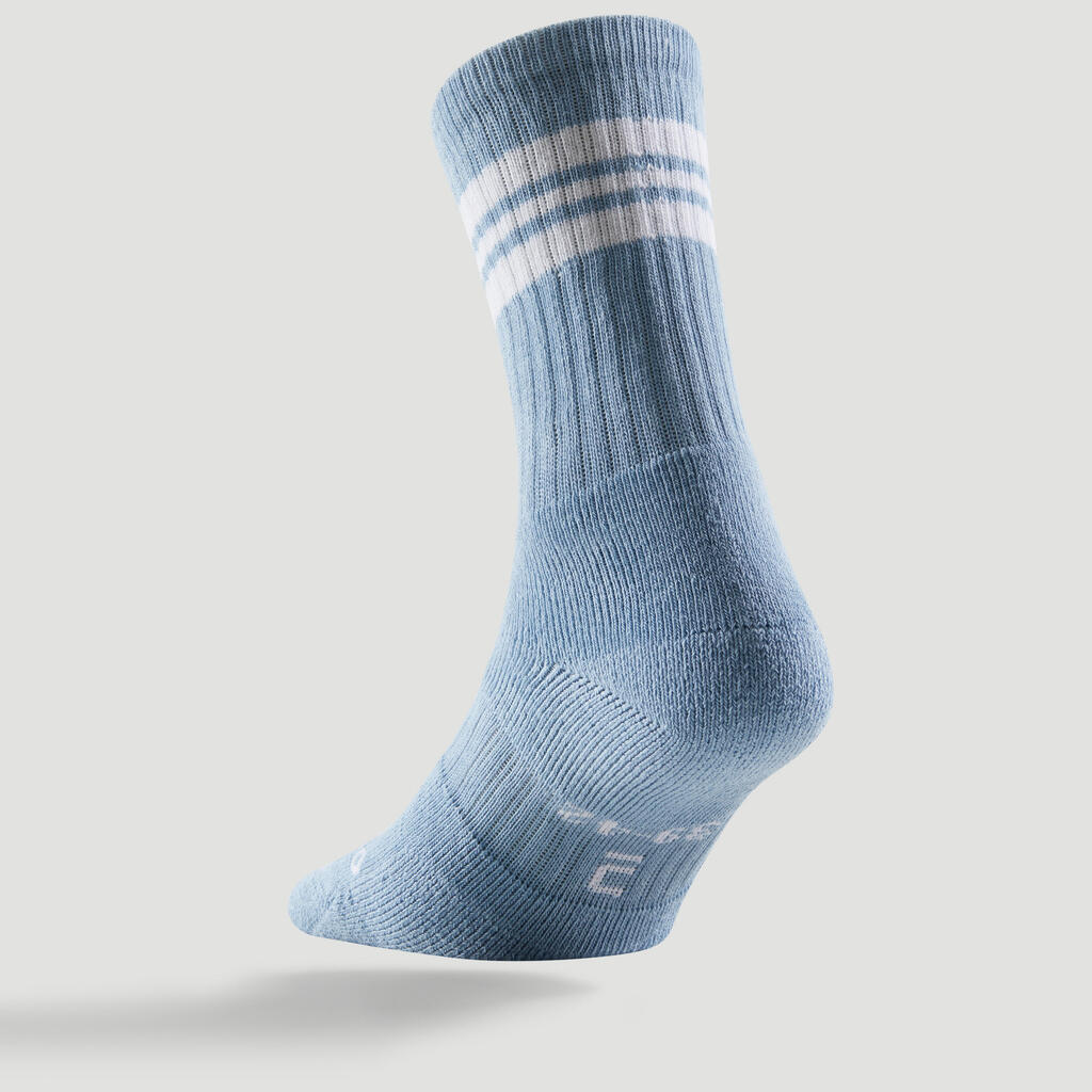 Tennissocken RS500 High 3er Pack blau/weiß/grün Decathlon