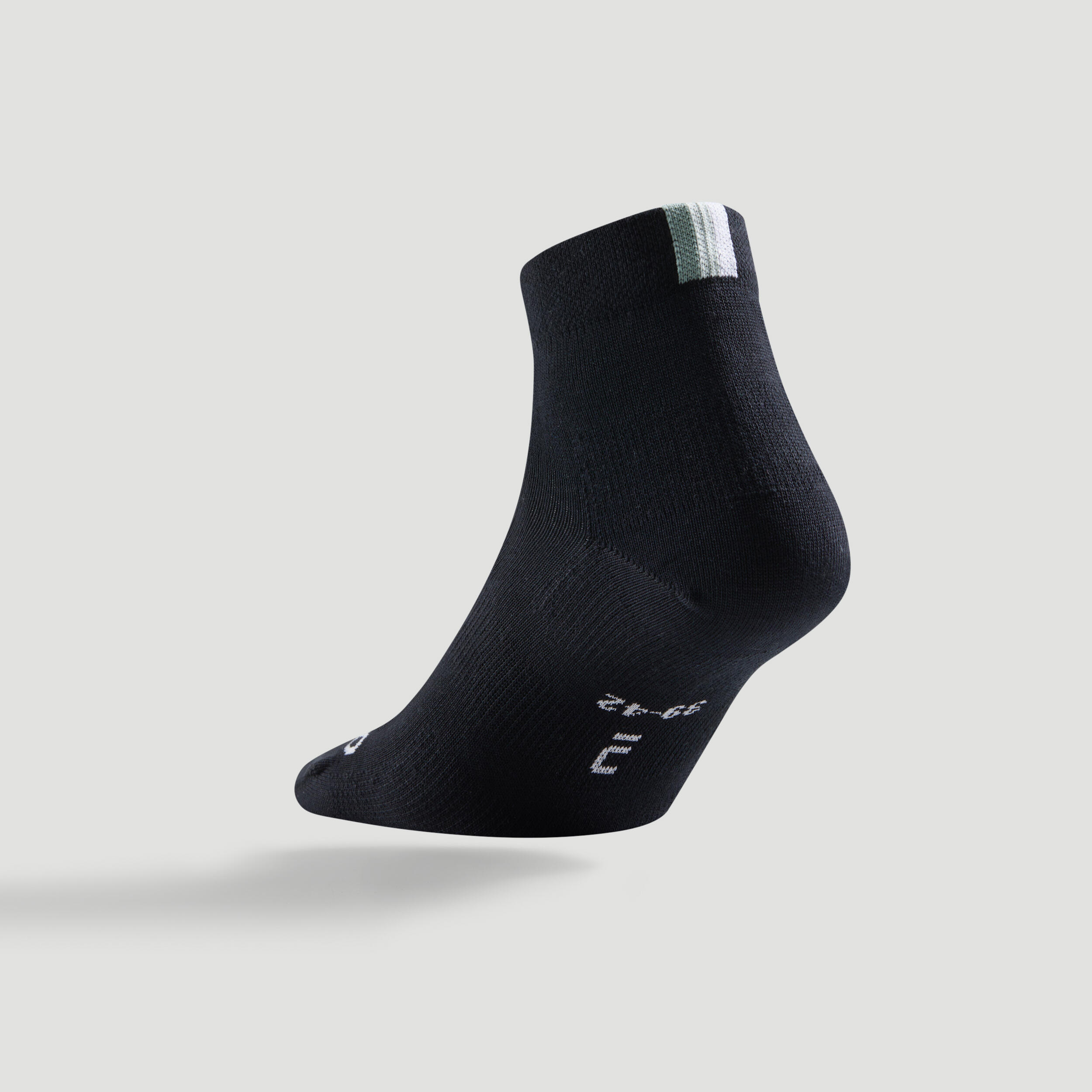 Halfhoge tennissokken Artengo RS 150 kaki zwart 3 paar 13/14